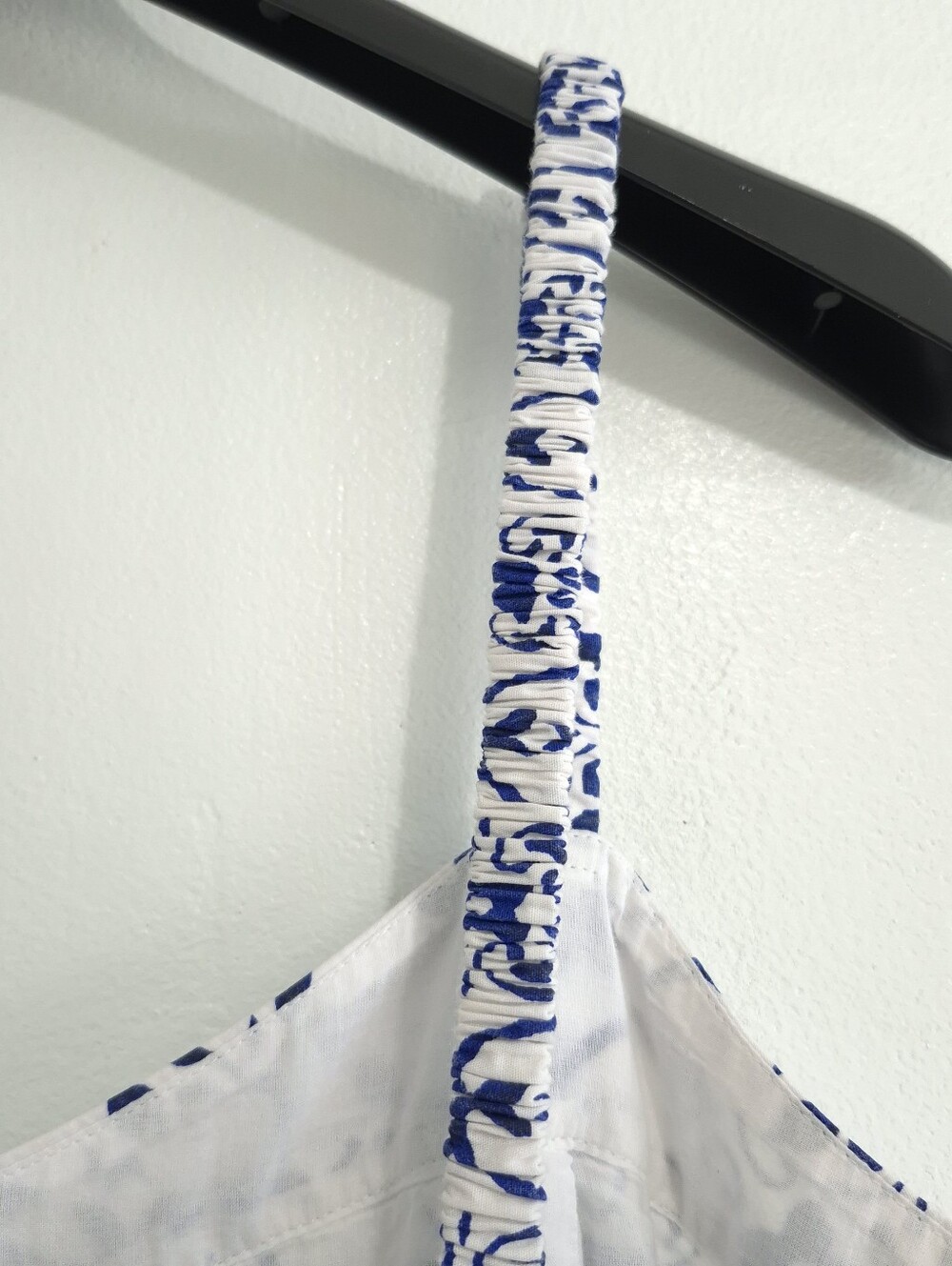 J.CREW Tile Print Midi Sundress Size 10 Blue White Cotton Smocked Tiered Pockets - Picture 10 of 16